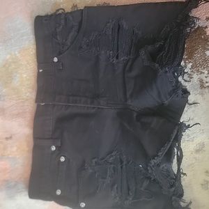 Black Jean shorts